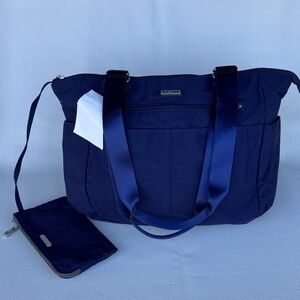 Baggallini Deep Navy Blue Destination Tote with RFID Pouch